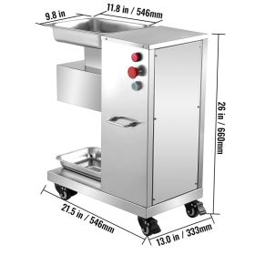 110V Commercial Meat Cutter Machine 1100LB/H Electric Meat Cutting Machine 750W Commercial Meat Slicer 3mm Blade Restaurant Food Slicer Stainless (Option: Silver) 110V Commercial Meat Cutter Machine 1100LB/H Electric Meat Cutting Machine 750W Commercial Meat Slicer 3mm Blade Restaurant Food Slicer Stainless (Option: Silver)